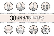 Icons of 30 European cities, a Work Illustration by TheMountBirdStudio (Thumbnail 1 of 9)