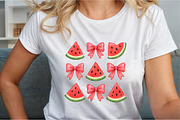 Coquette Watermelon Bows Summer PNG, an Illustration by Sublimation Artist (Thumbnail 3 of 9)