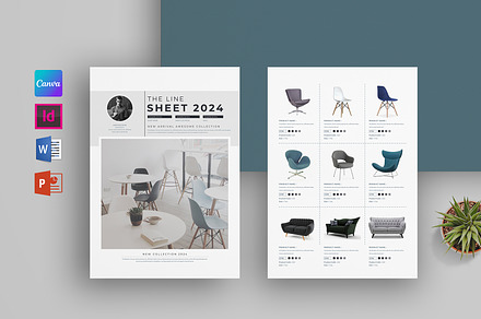 Portrait Line Sheet Template, a Stationery Template by obayes