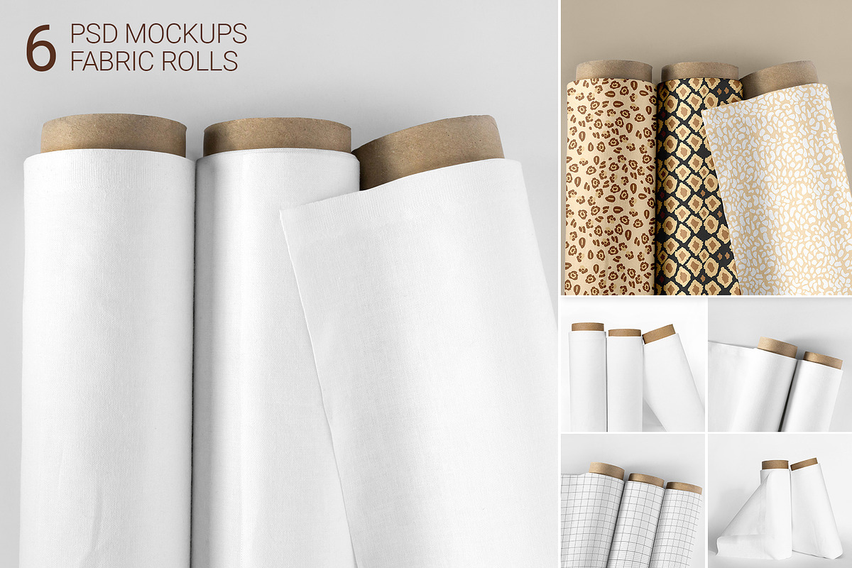 Fabric Rolls Mockup | Layered, a Product Mockup by bazarova (Photo 1 of 9)