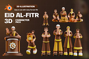 Eid Al-Fitr 3D Character Pack, a Characters & Person 3D Model by Tempcraft (Thumbnail 1 of 5)