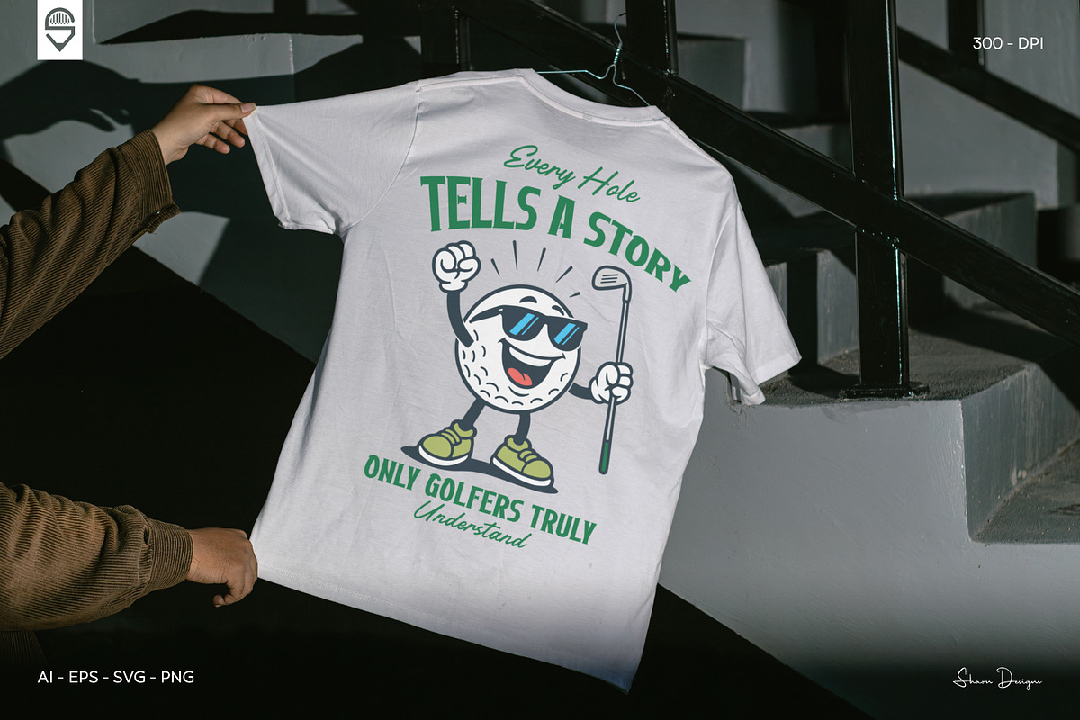 Retro Golf Ball Character T-Shirt, a Sport Illustration by shaondesigns (Photo 4 of 6)