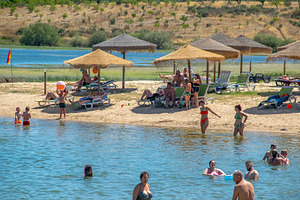 Albufeira do azibo river beach landscape, portugal, a Person Photo by DanFLCreativo
