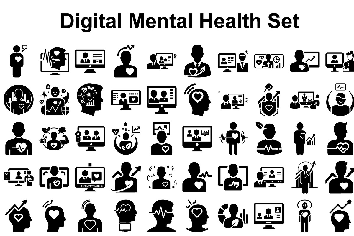 Digital Mental Health Silhouette, a Graphic by musafir_fashion (Photo 1 of 13)