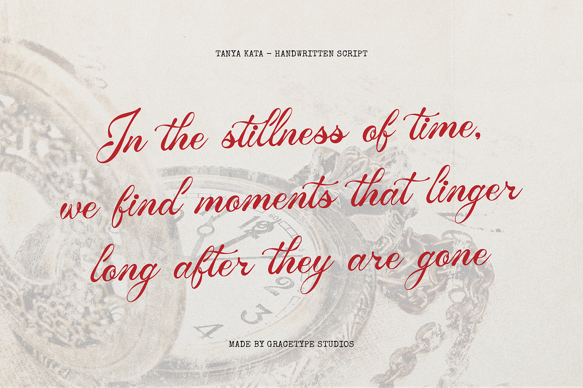 Tanya Kata | Handwritten Script, a Script Font by gracetype_studio (Photo 3 of 12)