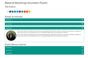 Material Bootstrap Accordion Panels