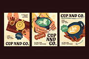 Hands with drinks set + posters, a Food Illustration by PaperTrident (Thumbnail 10 of 10)