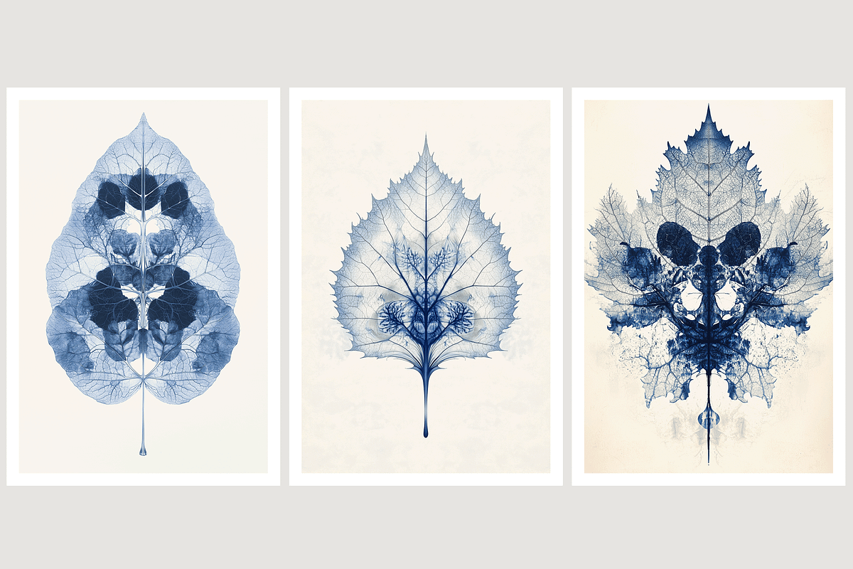 Role Co. Cyanotype Leaf in Symmetry, a Texture Illustration by milatovar (Photo 2 of 21)
