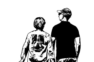 Isolated graphic of adult couple walking, a Person Illustration by DanFLCreativo