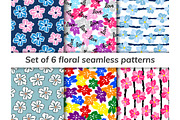 6 seamless floral patterns, a Pattern Graphic by jelisua88 (Thumbnail 1 of 3)
