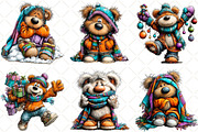 Whimsical Christmas Teddy Clipart PN, an Animal Illustration by Black Bird Studio (Thumbnail 2 of 6)