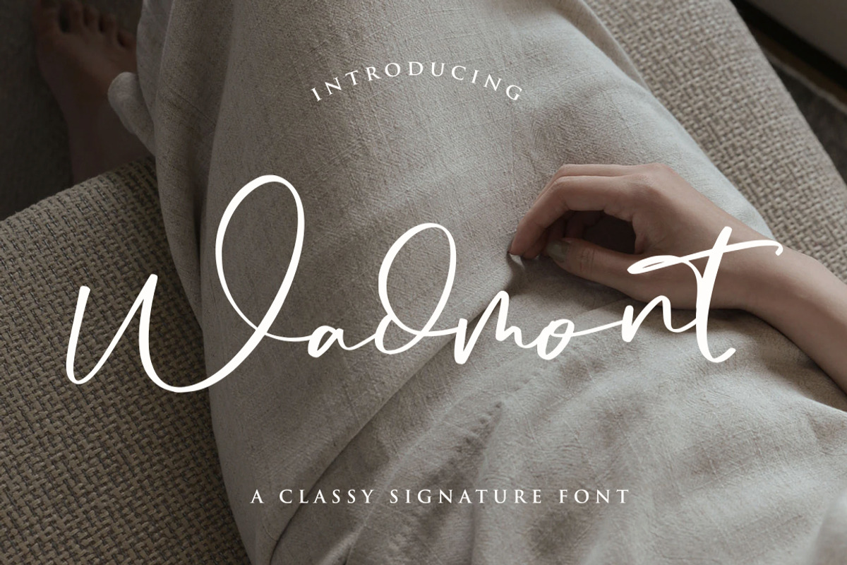 Wadmont - Aesthetic Signature Font, a Script Font by Vultype Co. (Photo 1 of 8)