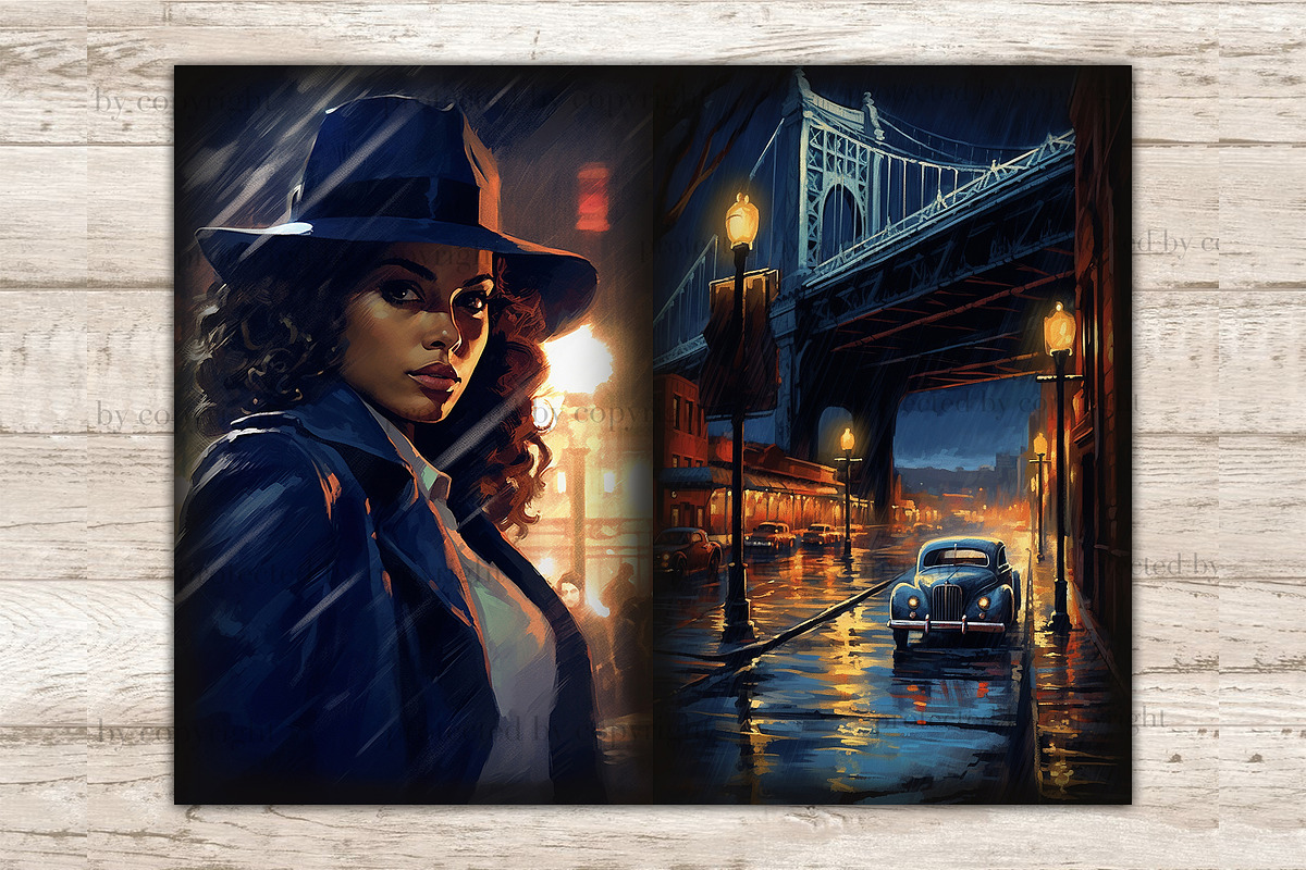 Noire Detective Ephemera | Art Noir, a Person Illustration by GlamArtZhanna (Photo 2 of 9)