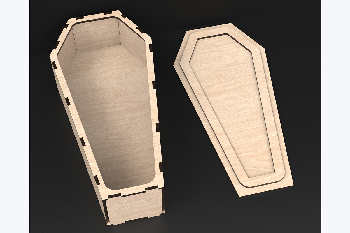 3D Coffin Box Laser Cutting Files, an Object Graphic by ThemeXDigital (Photo 7 of 8)
