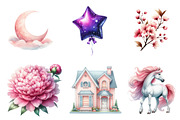 Watercolor baby girl clipart, an Illustration by CreationArt (Thumbnail 2 of 6)