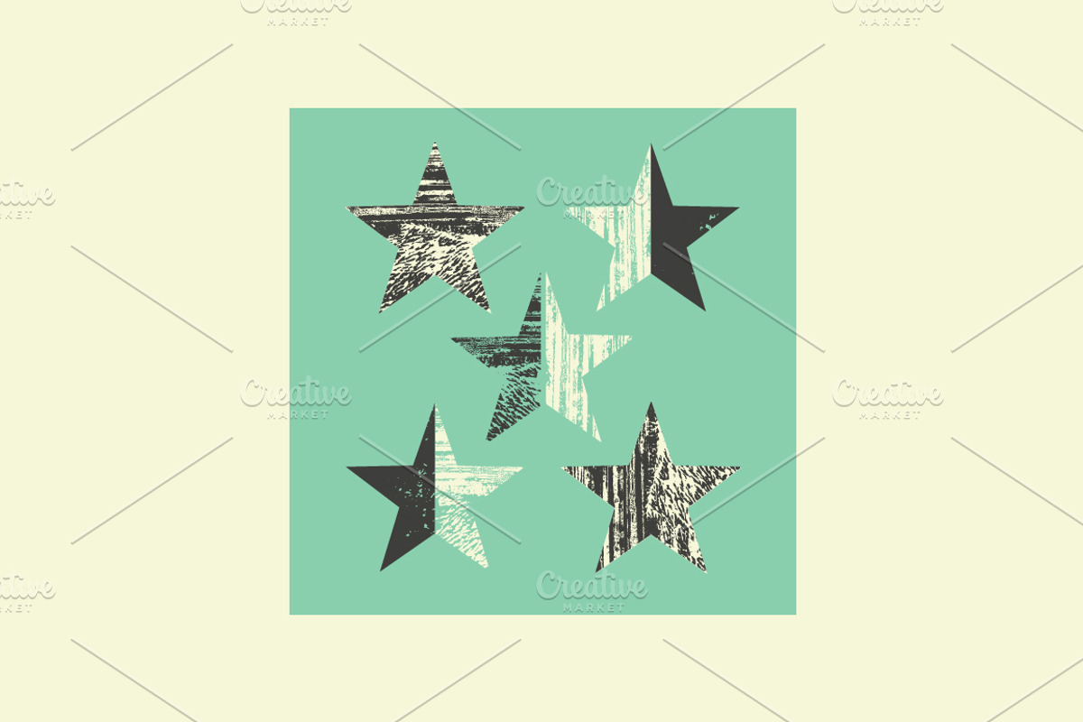 Grunge Stars abstract background set, a Decorative Illustration by PoPaShop (Photo 3 of 9)