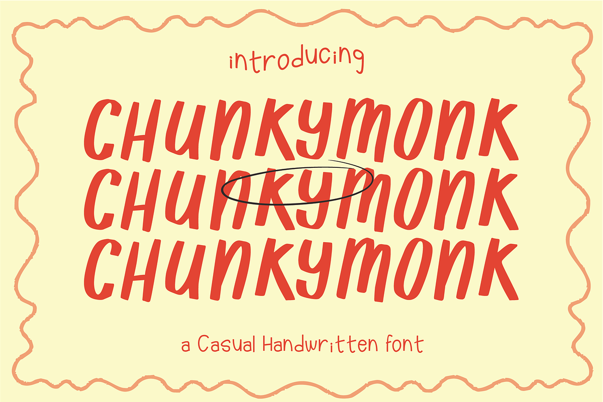 Chunkymonk - Casual Handwritten Font, a Handwritten Font by Berdansabersama (Photo 1 of 8)