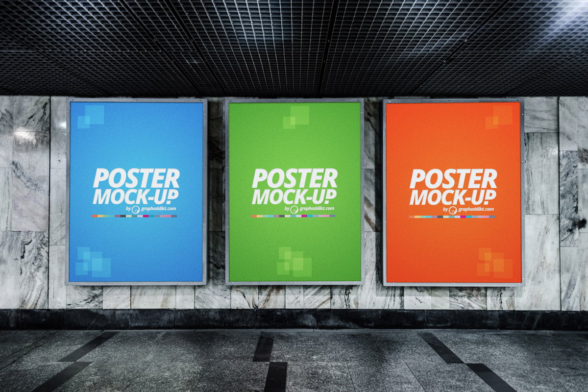 Poster mockups, a Print Template by graphaddikt (Photo 2 of 6)