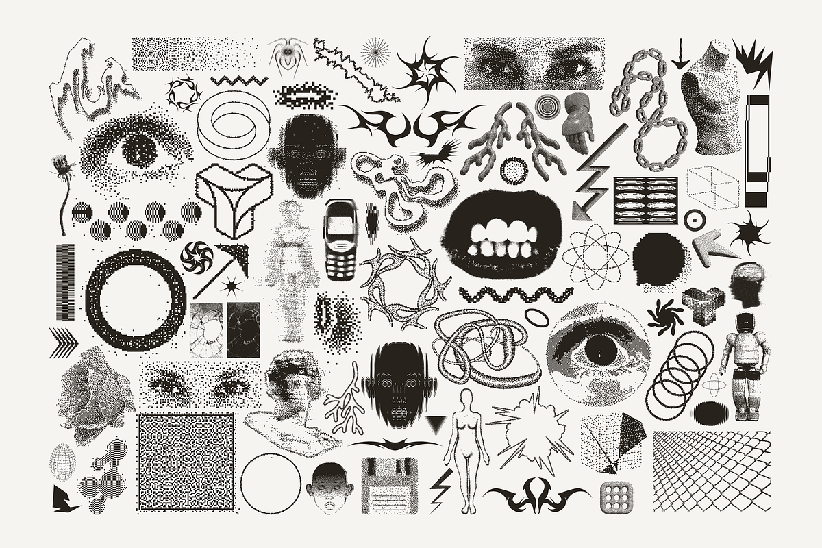 82 Vector Dither Y2K Shapes Pack, a Graphic by softulka (Photo 10 of 10)