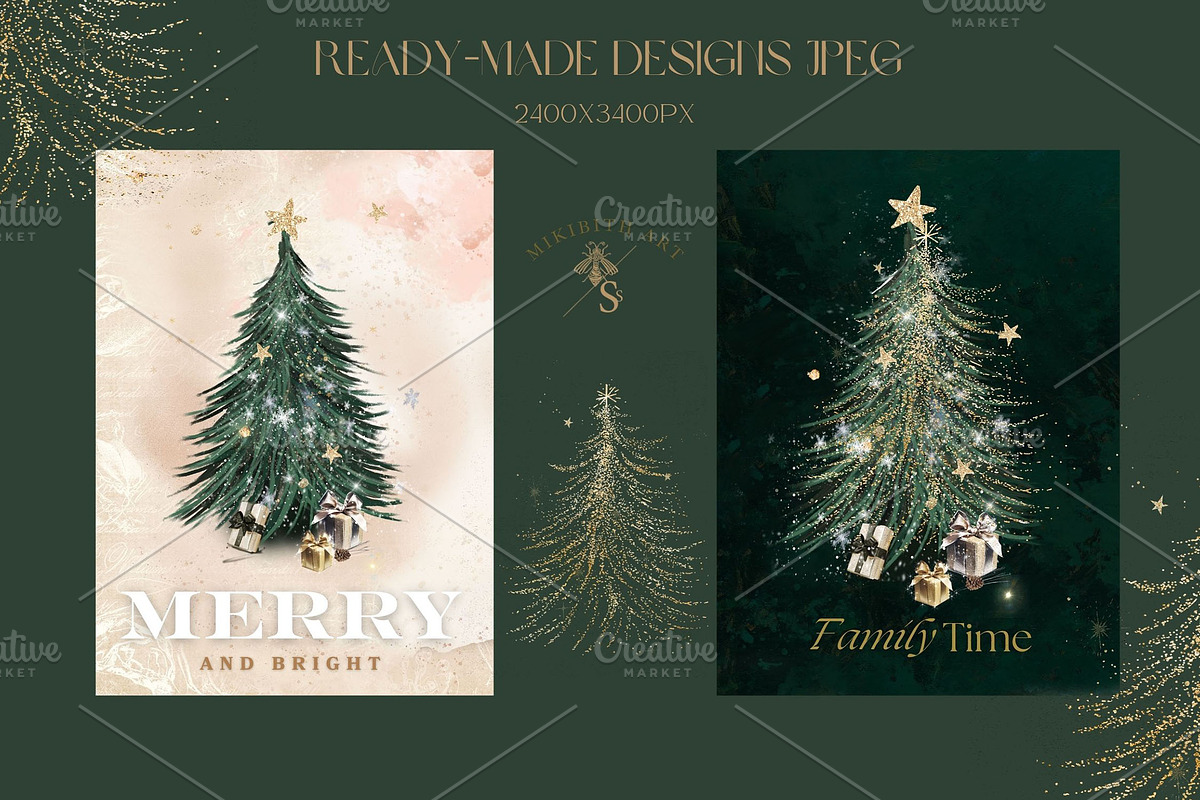 Scandinavian Christmas Bundle, a Decorative Illustration by Alisa Mikibith Art (Photo 22 of 31)