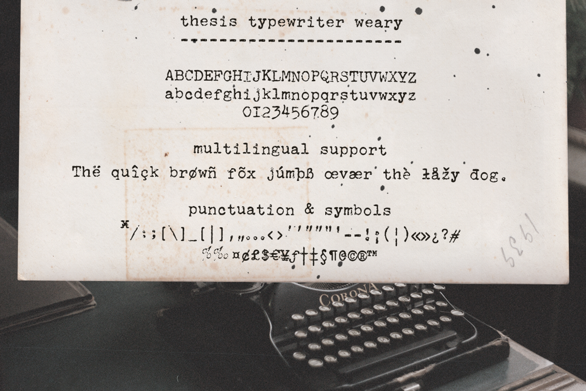 Thesis Typewriter Font and Extras, a Serif Font by Ana's Fonts (Photo 4 of 12)