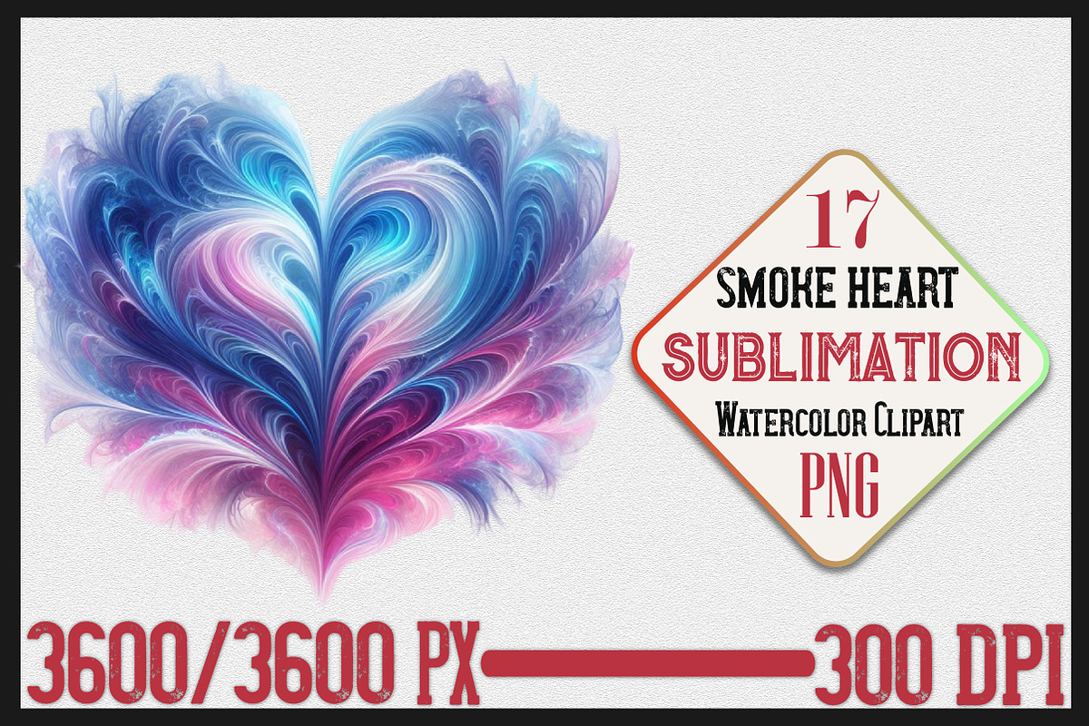 Cute Smoke Heart Clipart Sublimation, a Seasonal Illustration by Craft Nest (Photo 1 of 6)