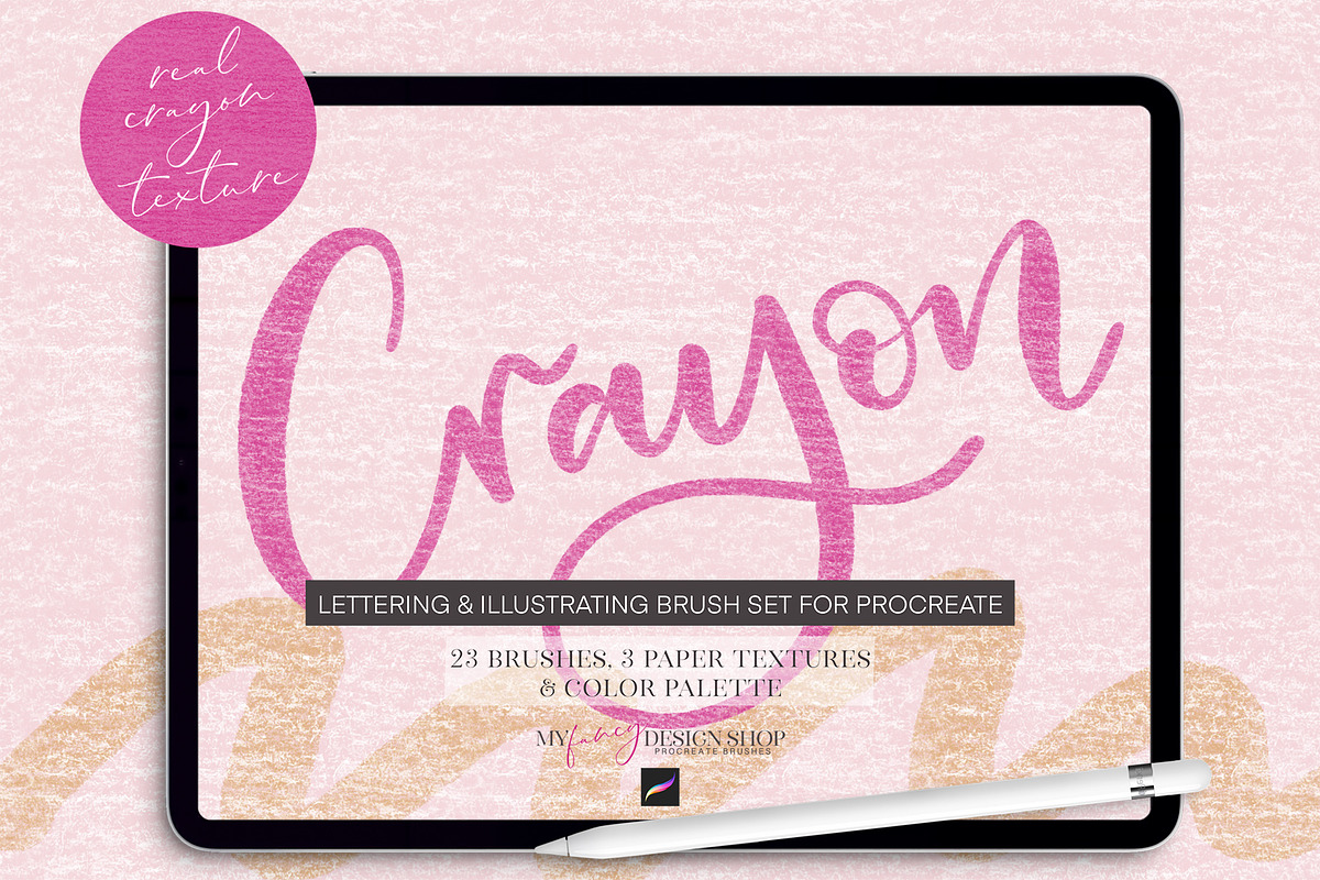 Procreate Crayon Texture Brushes, a Brush Add-On by My Fancy Design Shop (Photo 1 of 11)