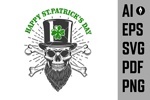 Patrick Day. Irish Leprechaun Skulls