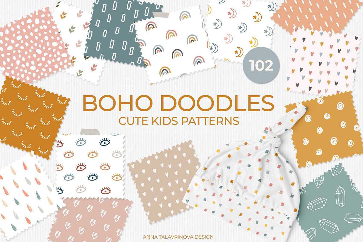 Boho Doodle patterns, a Pattern Graphic by Cozy pattern shop (Photo 1 of 9)