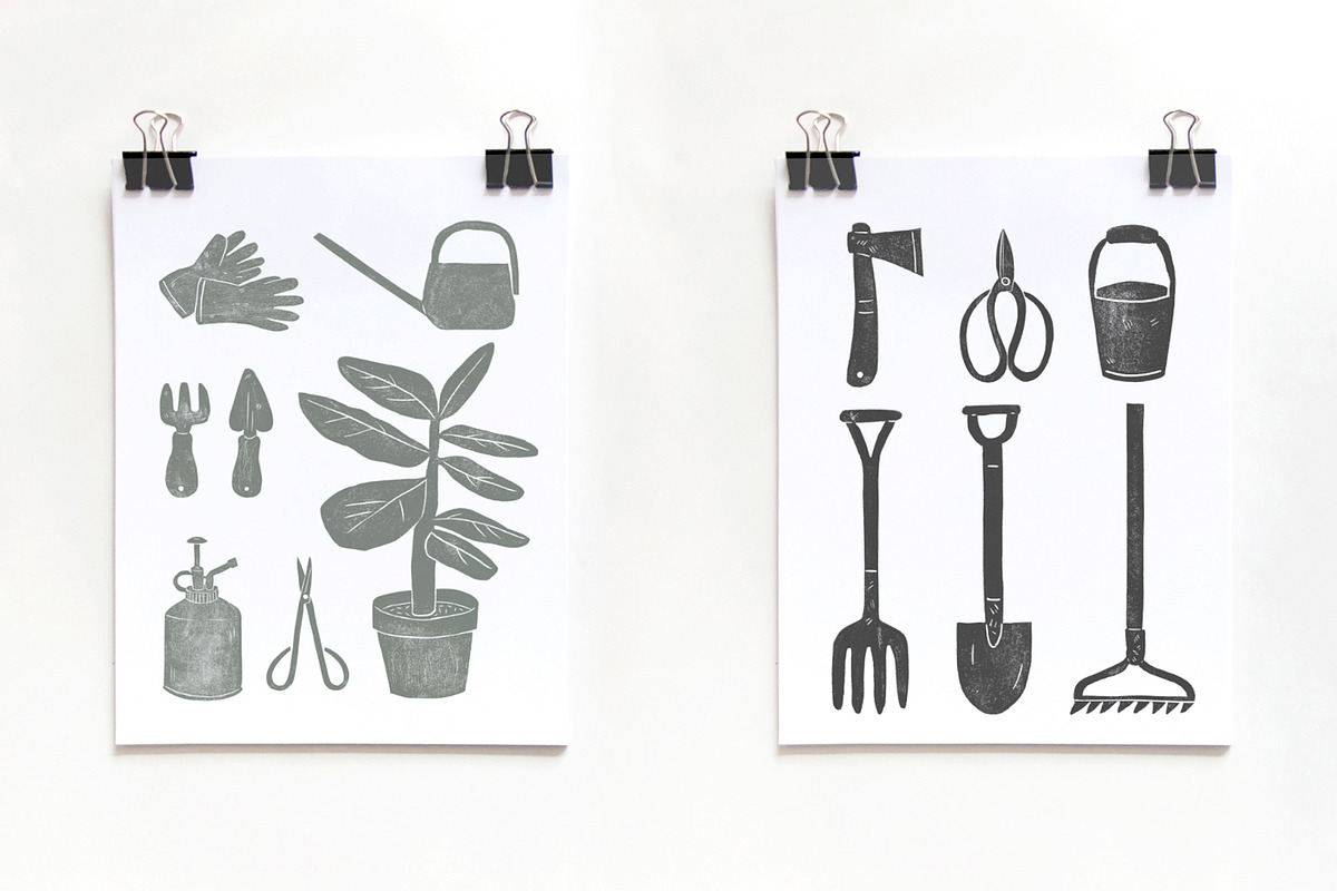 23 STYLISH GARDEN TOOLS, a Texture Illustration by Mii Lab (Photo 3 of 10)