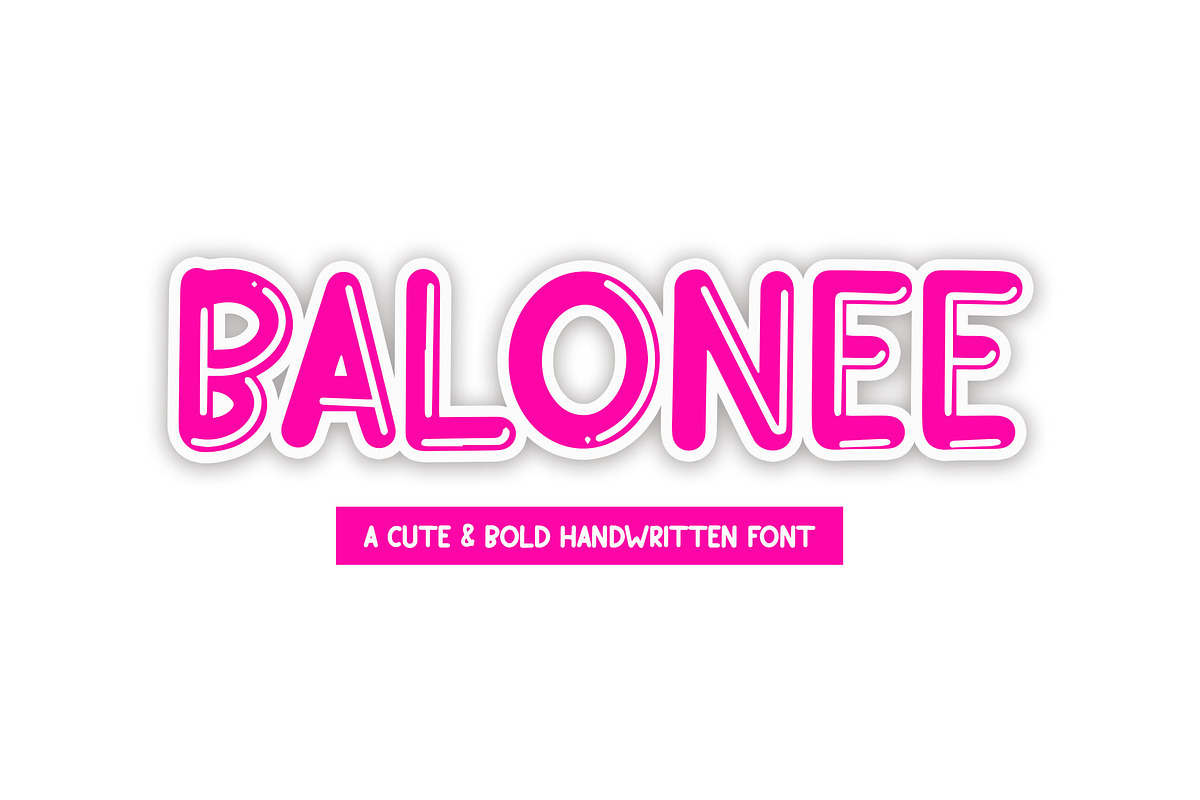 BALONEE Cute Handwriting Font, a Handwritten Font by NTC Graphic (Photo 1 of 9)