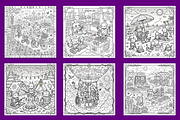 Robot Friends Coloring Pages, a Technology Illustration by BerryPieArt (Thumbnail 2 of 3)