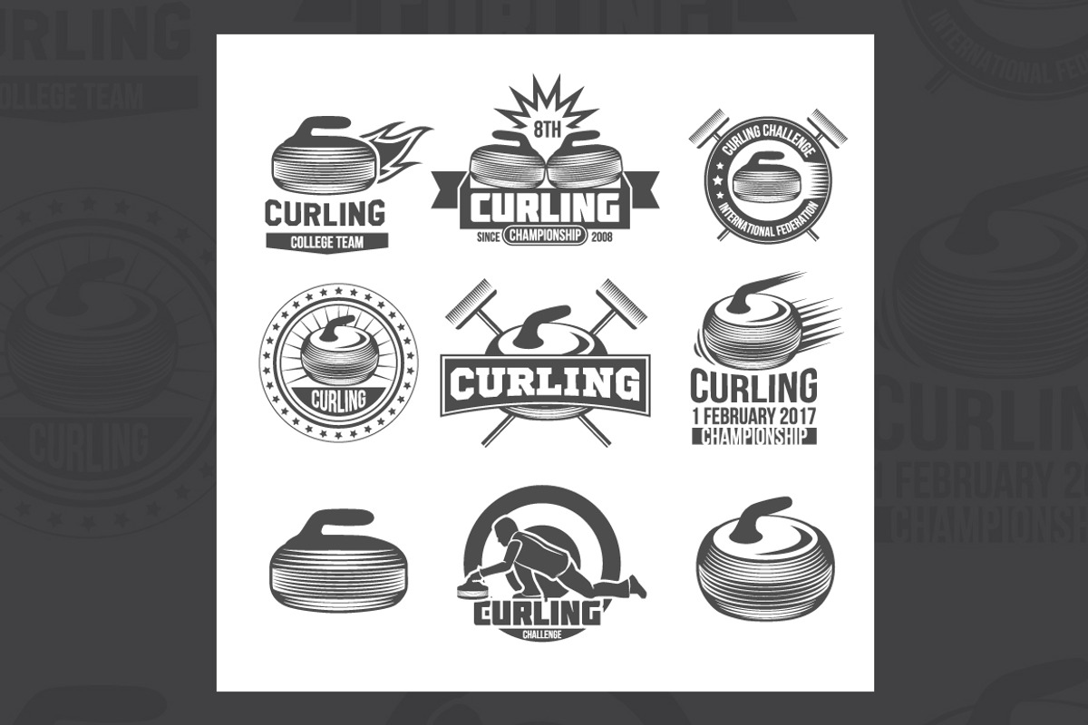 Set of vintage curling labels, a Branding & Logo Template by Alex_Ivanov