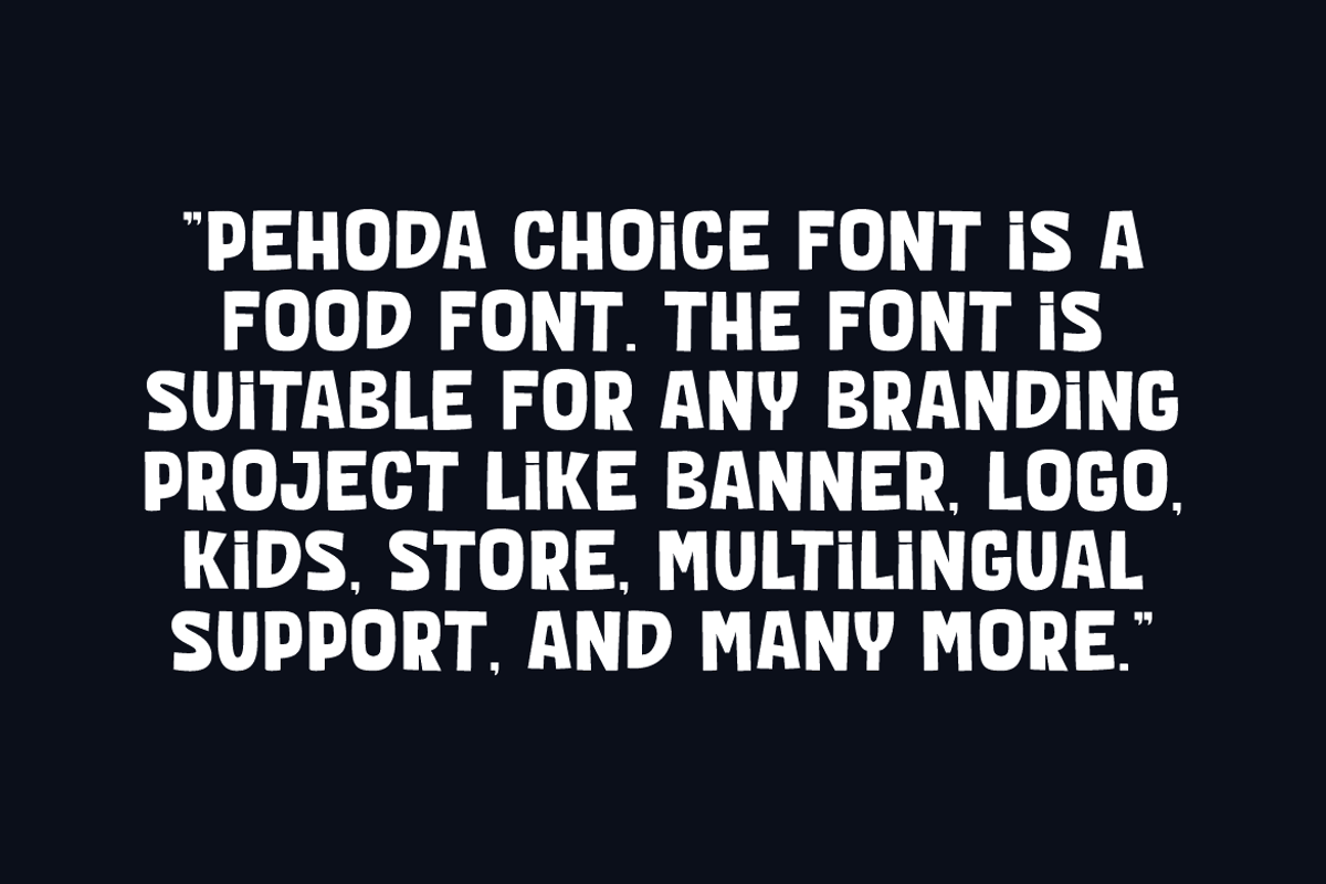 Pehoda Choice - Food Font, a Sans Serif Font by Iqsiart Studio (Photo 4 of 6)