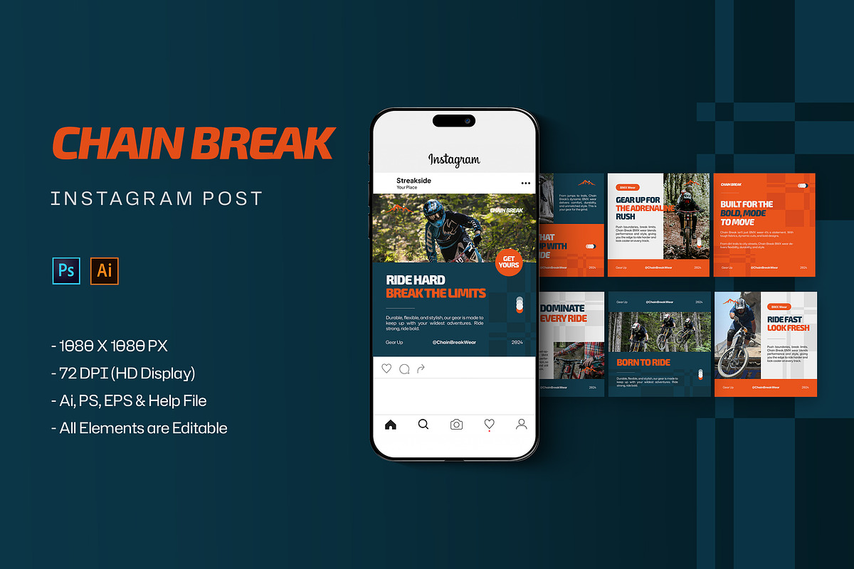 Chain Break - Instagram Post, a Social Media Template by StreaksideStd (Photo 1 of 3)