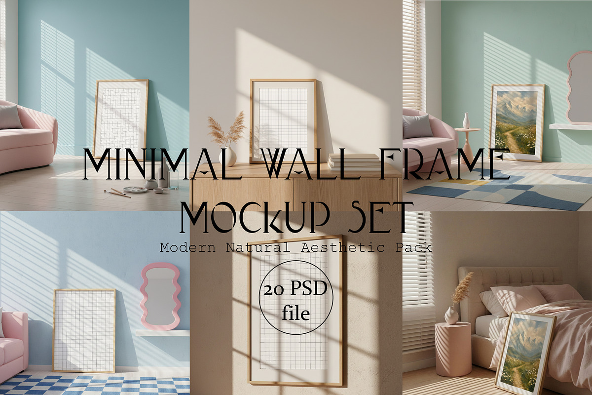 Minimal Wall Frame Mockup 20 PSD, a Product Mockup by DreamoraArt (Photo 1 of 7)