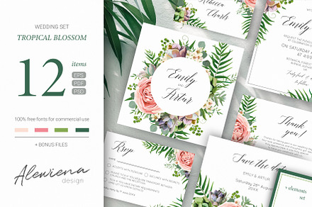 Wedding set - Tropical blossom