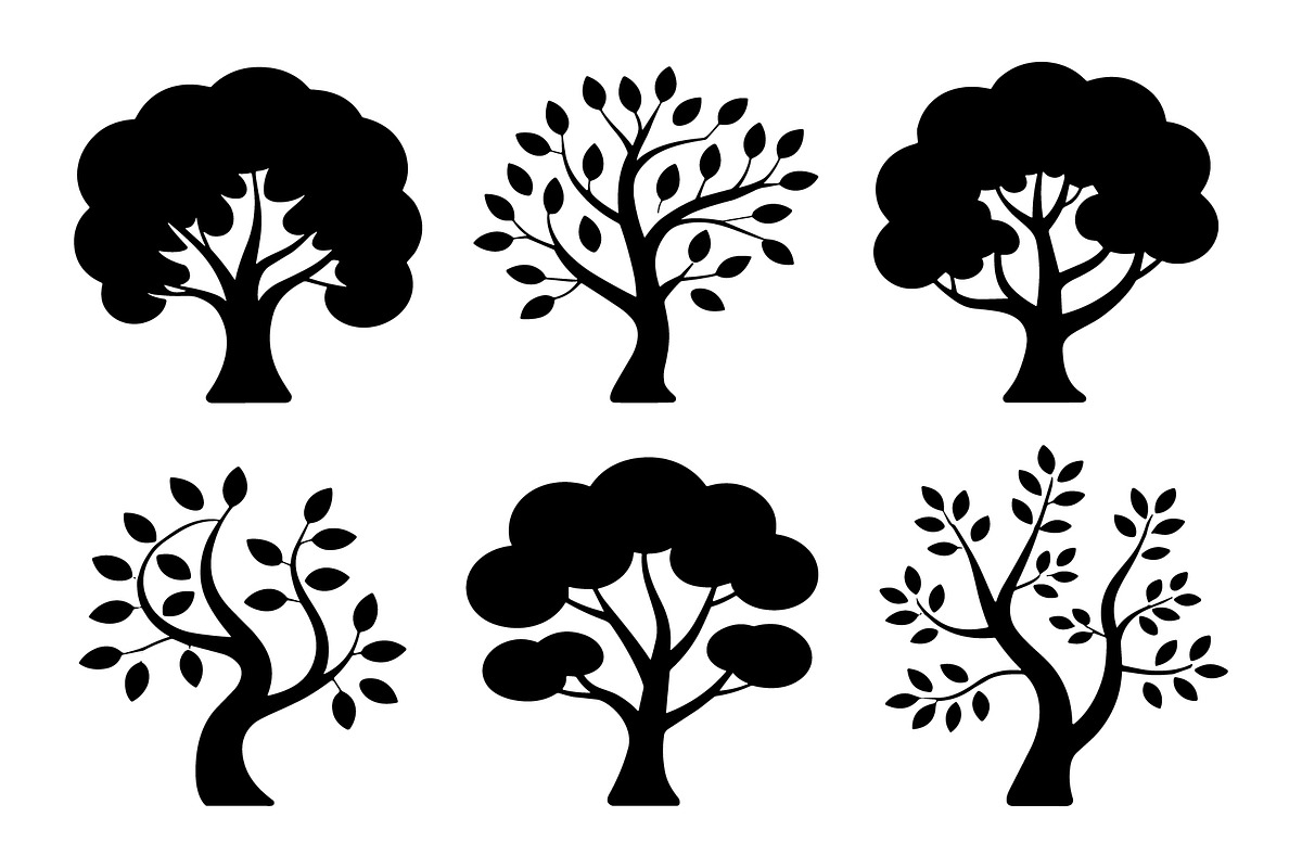 Tree Silhouette Vector Collection, an Illustration by Creativeshirt (Photo 4 of 7)