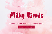 Milky Rimds Cyrillic Playful Script, a Script Font by IraDvilyuk (Thumbnail 1 of 9)