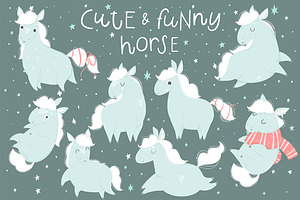 Cute horse - kids set
