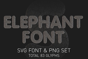 Elephant Color SVG Font And PNGs