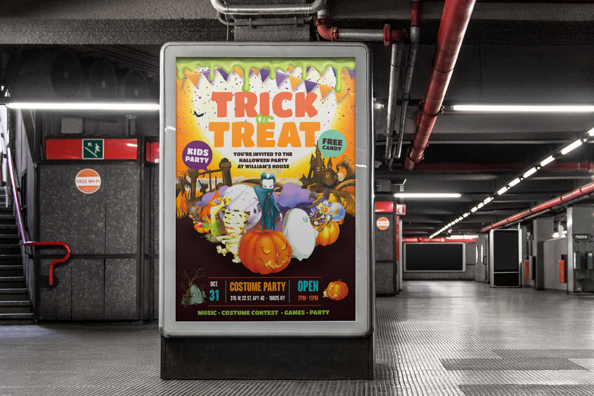 Halloween Kids Party Flyer, a Flyer Template by MadridNYC (Photo 3 of 3)