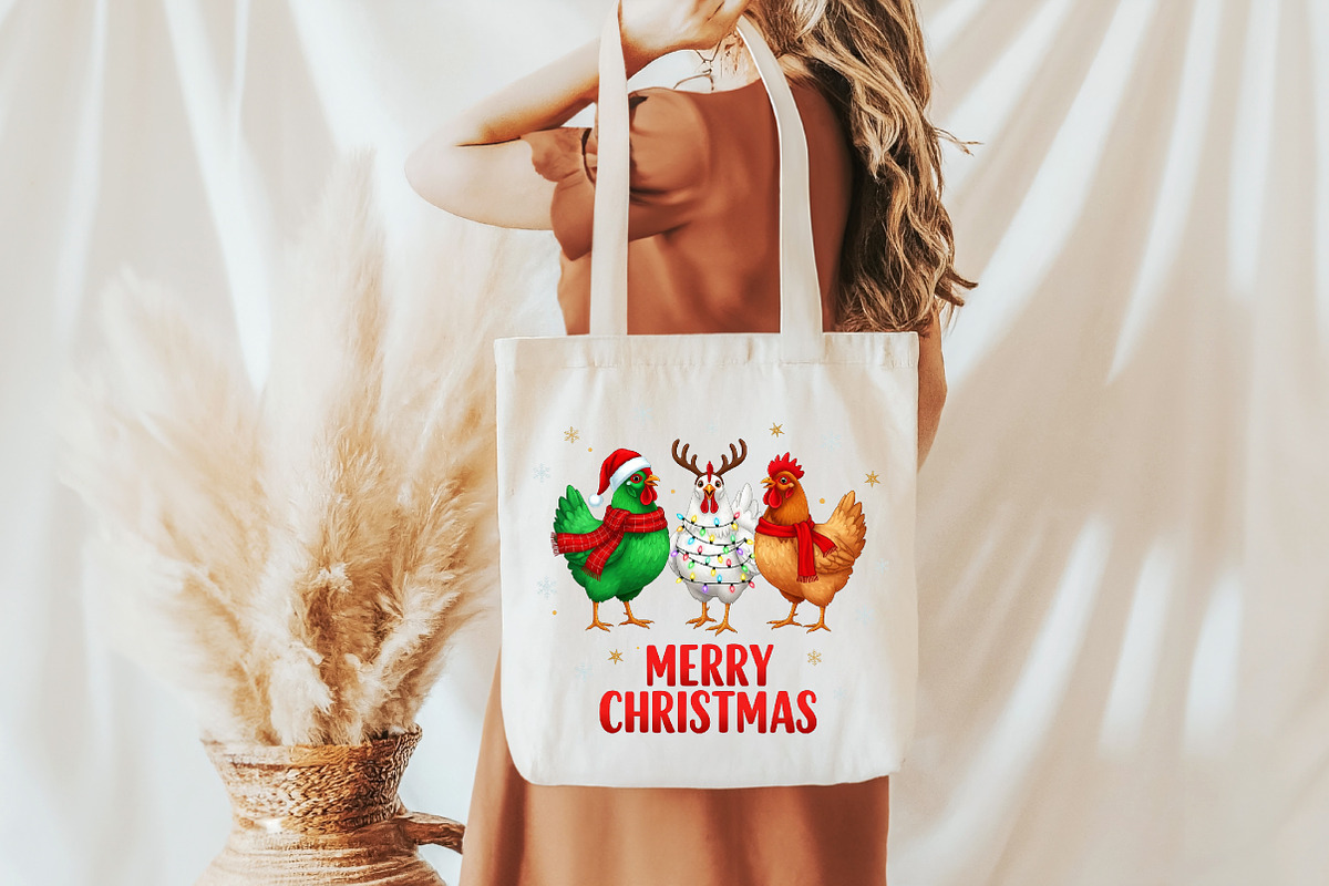 Merry Chickmas PNG, an Illustration by Craft Nest (Photo 3 of 6)