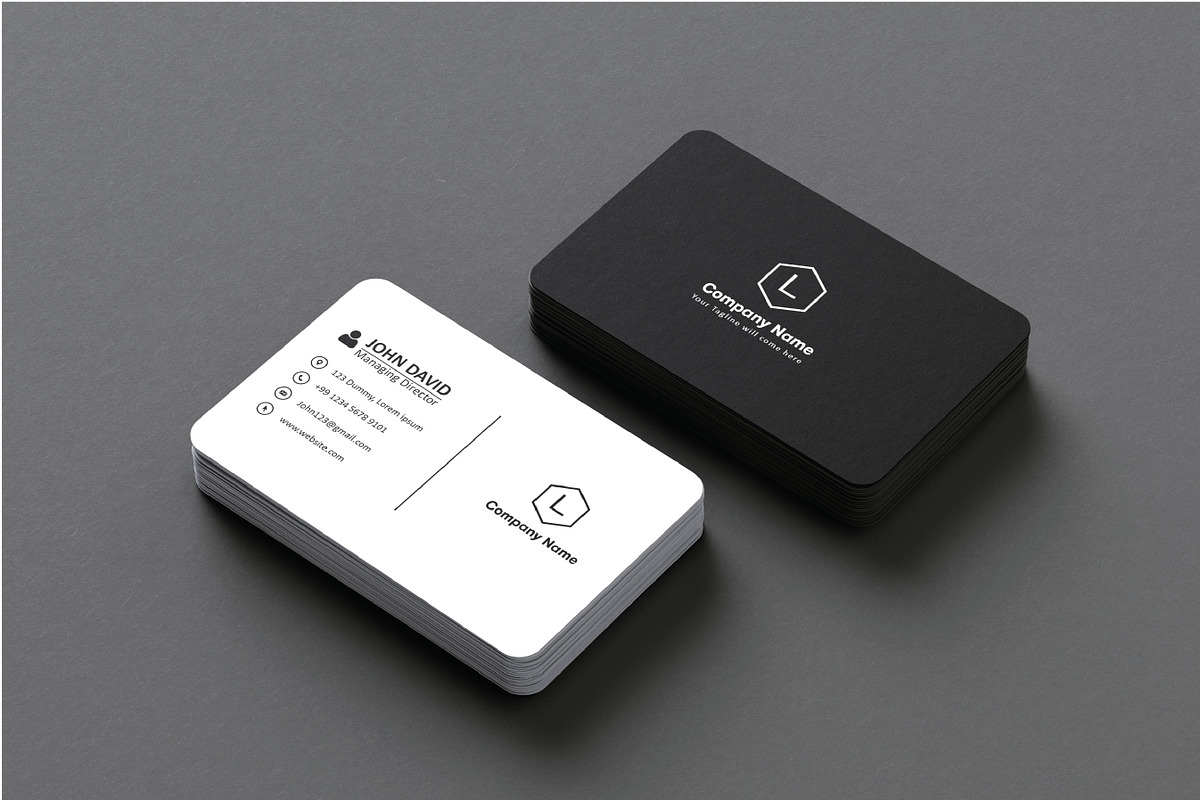 Modern & clean Black Business card, a Business Card Template by NimraAmjad