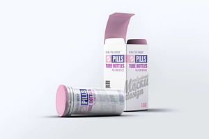 Pills Tube Bottles Mockup