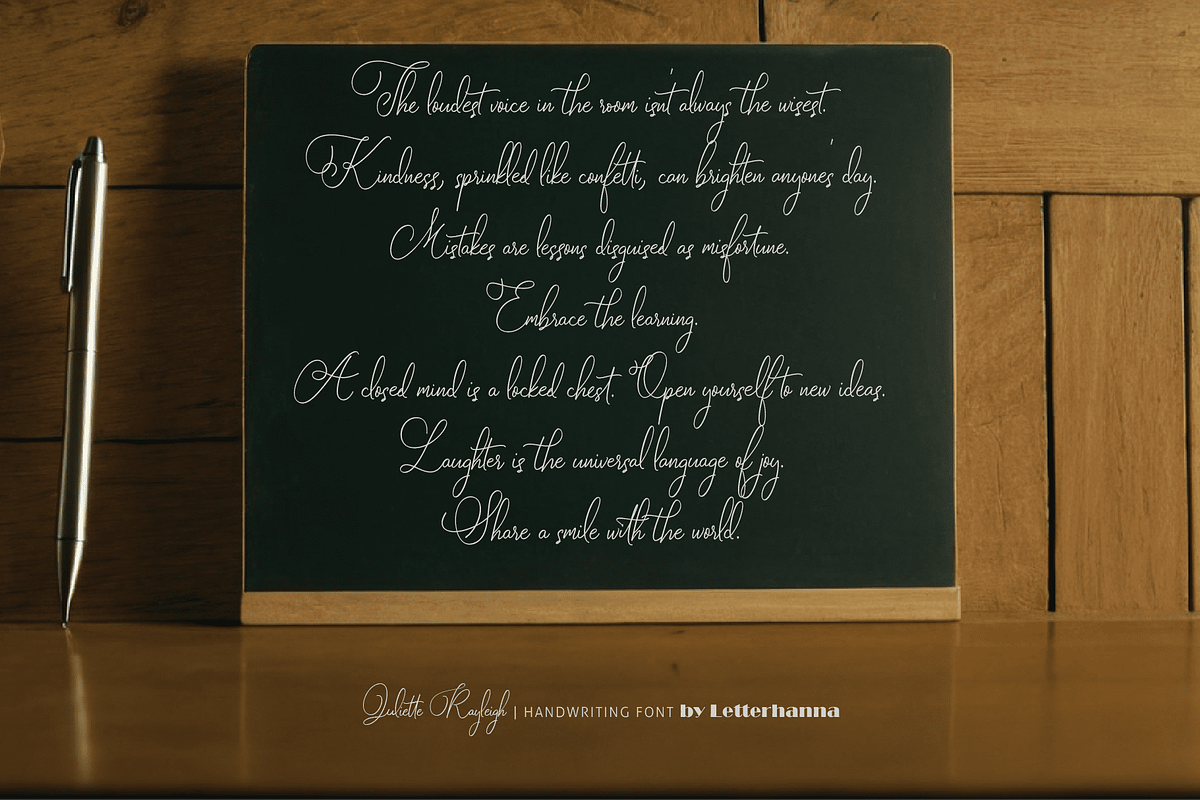 Juliette Rayleigh Font, a Handwritten Font by Letterhanna Studio (Photo 5 of 15)