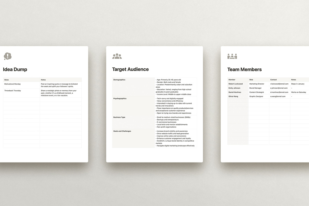 Notion Social Media Planner, a Social Media Template by Ruben Stom (Photo 5 of 7)