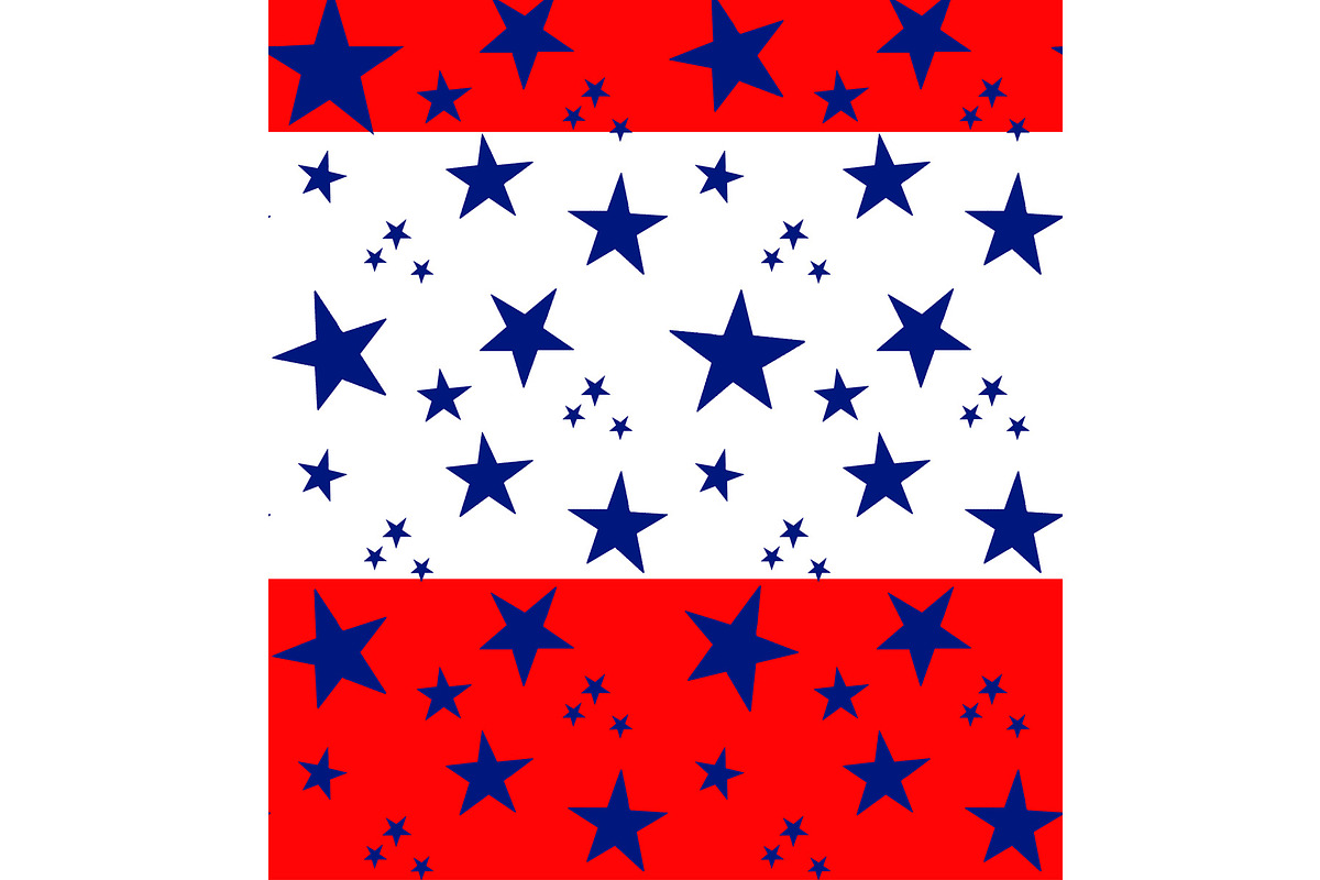 Wide Stripe with Stars Patriotic, a Pattern Graphic by Sharon Schwalbe