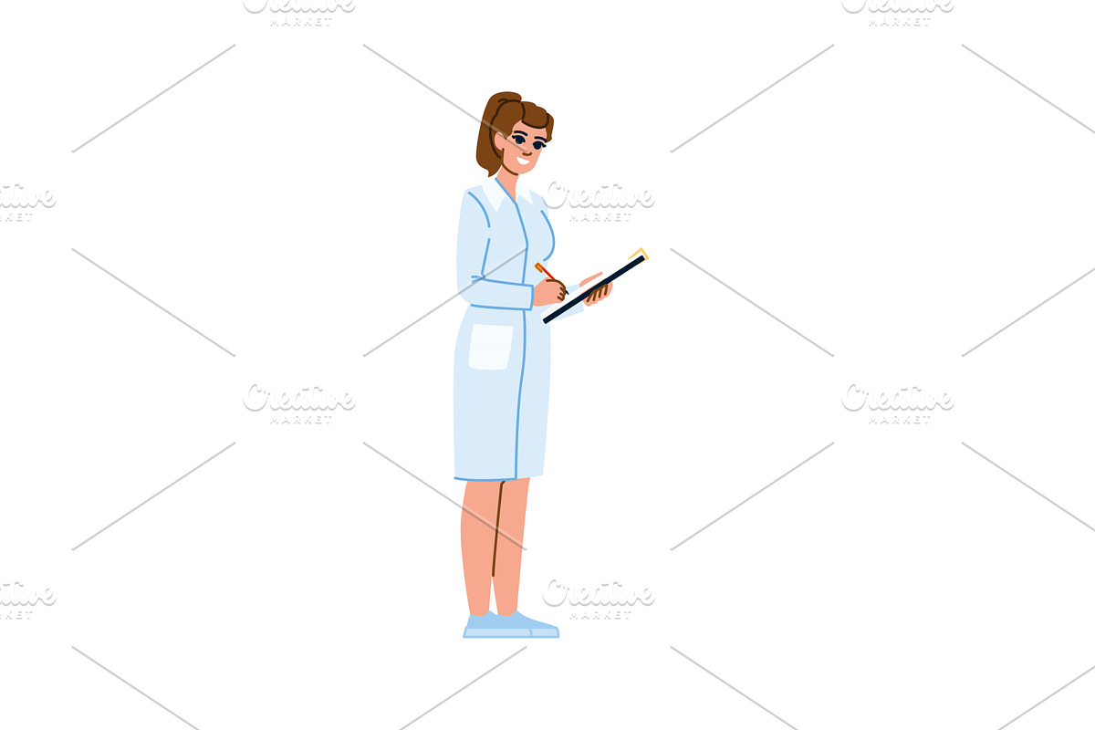 Female doctor writing notes on, an Object Illustration by pikepicture