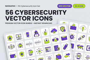 Cybersecurity Icon EPS Vector Bundle, a Technology Illustration by NH graphic